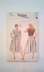 8271 VOGUE SHORT - LONG SLEEVE TOP, SKIRT, CULOTTES PATTERN 10 UNCUT